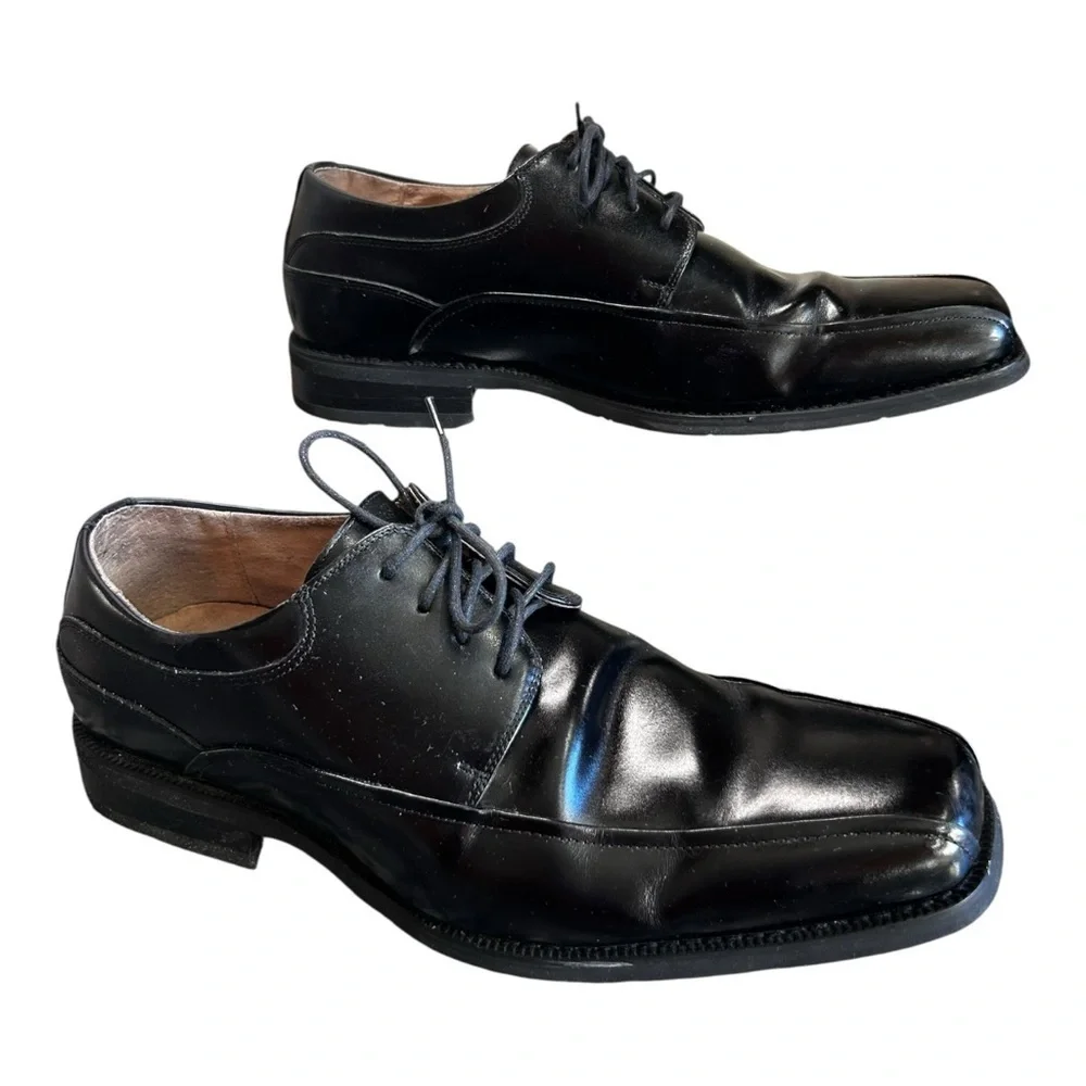 Florsheim Comfortech Black Leather Square Toe Oxford Shoes – Men’s Size 9.5D